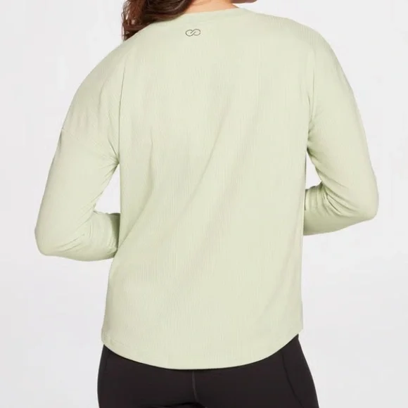 NWT CALIA Boxy Ribbed Long Sleeve Fresh Sage - Picture 2 of 4